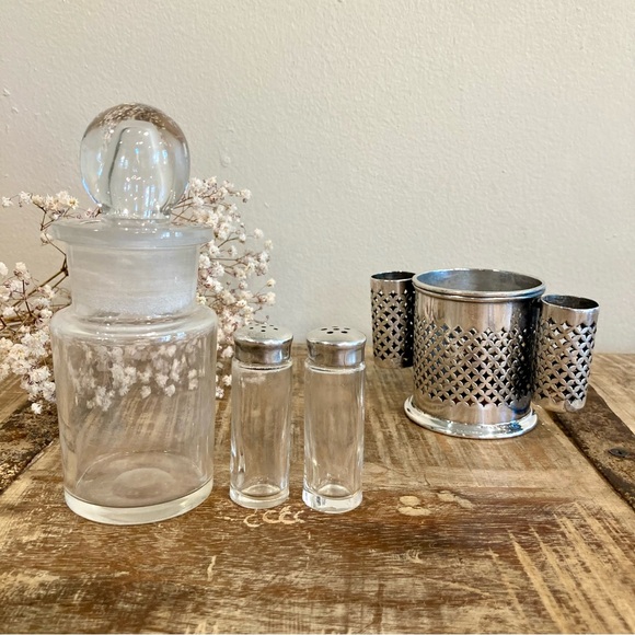 Silver Plated Cruet Set Salt Pepper & Condiment Knickerbocker Silver Co Art Deco - Picture 5 of 16